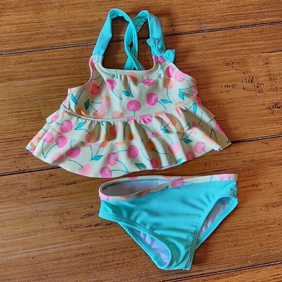 Shelloha Baby Girl Two Piece Swimsuit UPF50+  Size 12 Months - Picture 2 of 5